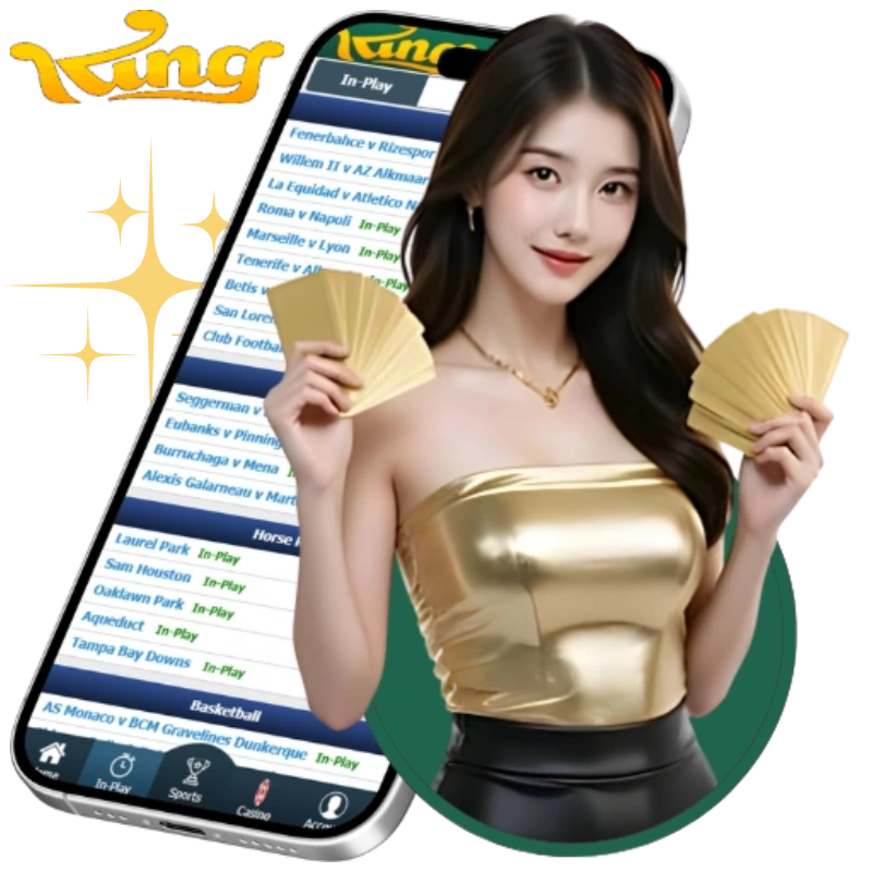 king exchange live casino with girl model and mobile phone