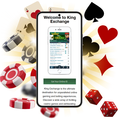 king exchange with mobile phone and casino icons